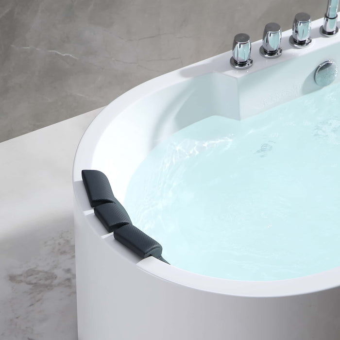 Empava-67AIS17 67 in. Whirlpool Acrylic Freestanding Bathtub EMPV-67AIS17 67'' L X 34.2'' W X 23.6'' H