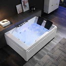 72" Alcove Whirlpool 2-Person LED Tub with Left Drain