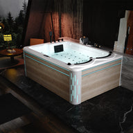 75 in. Freestanding Luxury Thermostatic 2-Person Rectangle LED Tub With Right Drain EMPV-75JT901 75" L X 51" W X 29" H