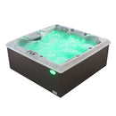 84.65"x84.65"x34.65" Freestanding Luxury 6-Person Square Outdoor Hot Tub