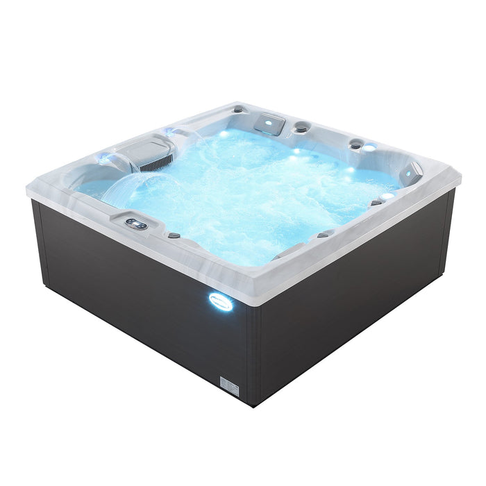 84.65"x84.65"x34.65" Freestanding Luxury 6-Person Square Outdoor Hot Tub