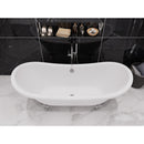 Falco 5.8 ft. Claw Foot One Piece Acrylic Freestanding Soaking Bathtub in Glossy White with Polished Chrome Feet