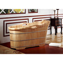 ALFI brand AB1187 57" Free Standing Wooden Soaking Bathtub with Headrest