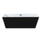 ALFI brand AB8834 59 Inch Black & White Rectangular Acrylic Soaking Bathtub