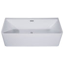 ALFI brand AB8858 59 Inch White Rectangular Acrylic Free Standing Soaking Bathtub exc