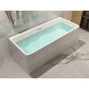 ALFI brand AB8858 59 Inch White Rectangular Acrylic Free Standing Soaking Bathtub exc