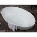 ALFI brand AB9941 67" White Oval Solid Surface Smooth Resin Soaking Bathtub EXC