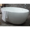 ALFI brand AB9941 67" White Oval Solid Surface Smooth Resin Soaking Bathtub EXC