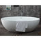 ALFI brand AB9941 67" White Oval Solid Surface Smooth Resin Soaking Bathtub EXC