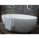 ALFI brand AB9941 67" White Oval Solid Surface Smooth Resin Soaking Bathtub EXC