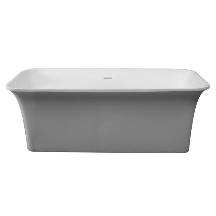 ALFI brand AB9942 67" White Rectangular Solid Surface Smooth Resin Soaking Bathtub exc
