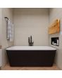 ALFI brand AB9952BM 67" Black & White Matte Rectangular Solid Surface Resin Soaking Bathtub