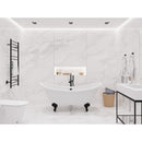 Falco 5.8 ft. Claw Foot One Piece Acrylic Freestanding Soaking Bathtub in Glossy White with Matte Black Feet