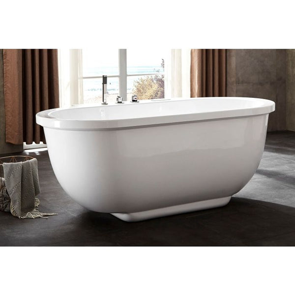 EAGO AM128ETL 6 ft Acrylic White Whirlpool Bathtub With Fixtures  EXC