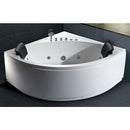 EAGO AM200 5' Rounded Modern Double Seat Corner Whirlpool Bath Tub with Fixtures EXC