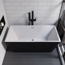 ALFI brand AB8834 59 Inch Black & White Rectangular Acrylic Soaking Bathtub