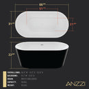 Chand 67 in. Acrylic Flatbottom Freestanding Bathtub in Black