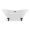 Falco 5.8 ft. Claw Foot One Piece Acrylic Freestanding Soaking Bathtub in Glossy White with Matte Black Feet