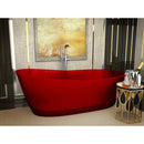 Ember 5.4 ft. Solid Surface Center Drain Freestanding Bathtub in Deep Red SSS