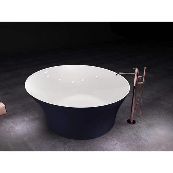 ANZZI Lacrima Series 62" Acrylic Freestanding Bathtub in Navy Blue