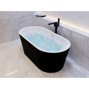 Chand 67 in. Acrylic Flatbottom Freestanding Bathtub in Black