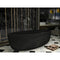Opal 67 in. One Piece ANZZI Stone Freestanding Bathtub in Translucent Midnight Black