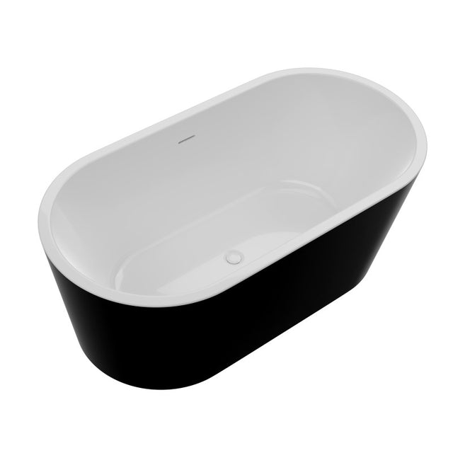 Chand 67 in. Acrylic Flatbottom Freestanding Bathtub in Black